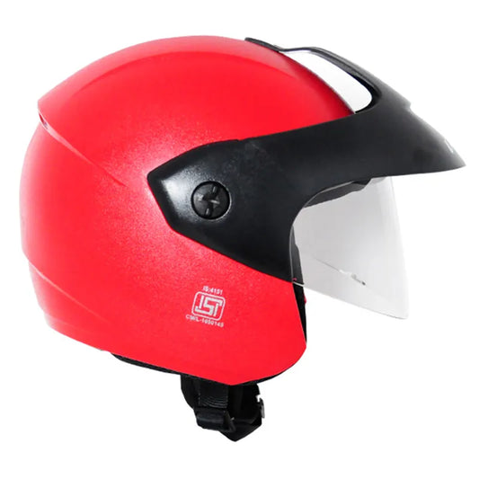 VEGA Ridge With Peak Red Half Face Helmet