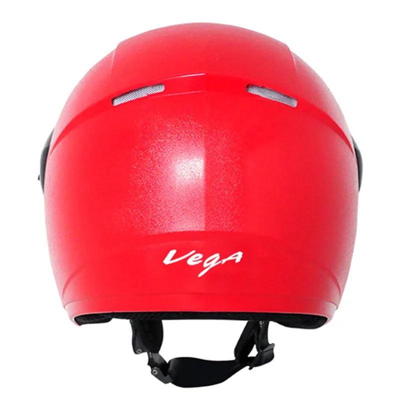 VEGA Ridge With Peak Red Half Face Helmet