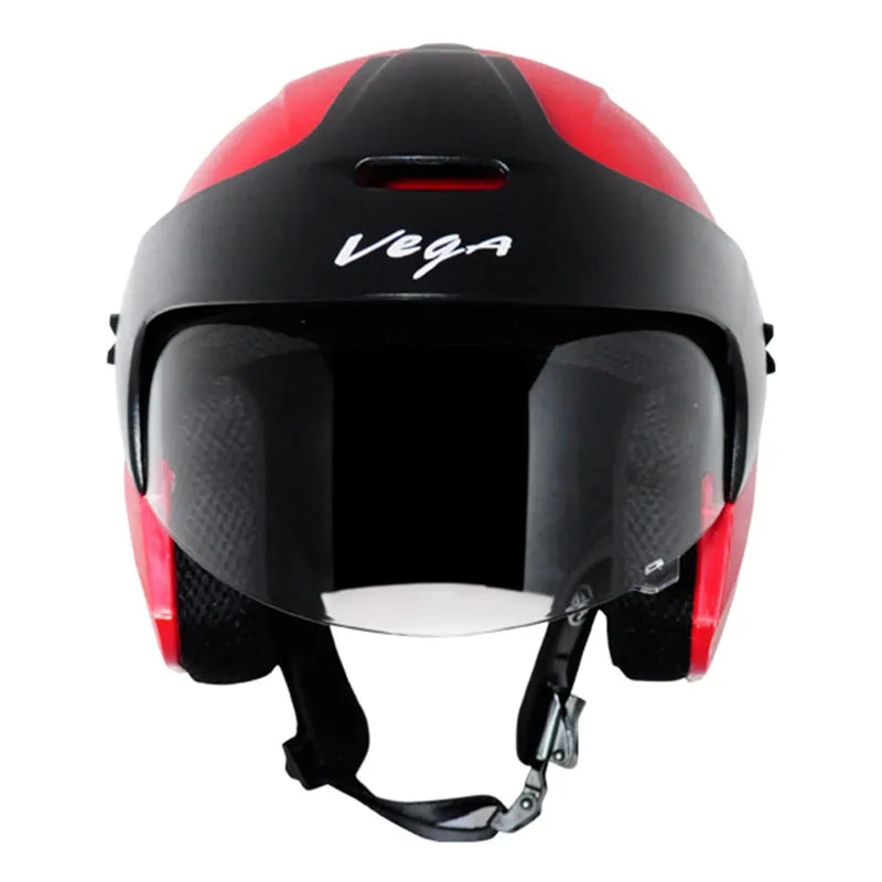 VEGA Ridge With Peak Red Half Face Helmet
