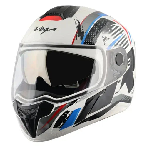 VEGA Ryker Attic White Blue Full Face Helmet
