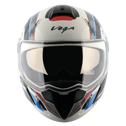 VEGA Ryker Attic White Blue Full Face Helmet