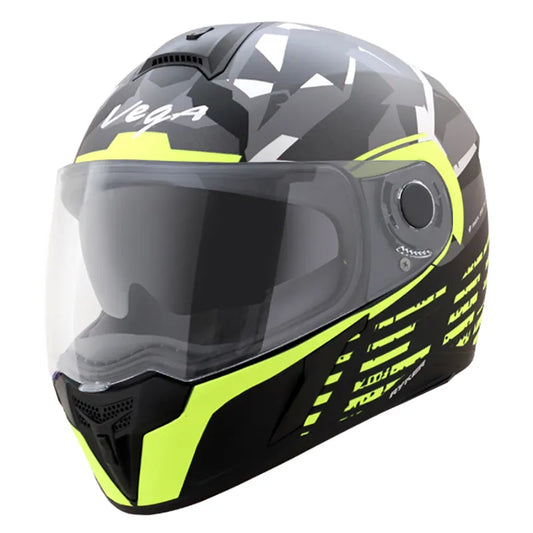VEGA Ryker Camo Dull Black Neon Yellow Full Face Helmet