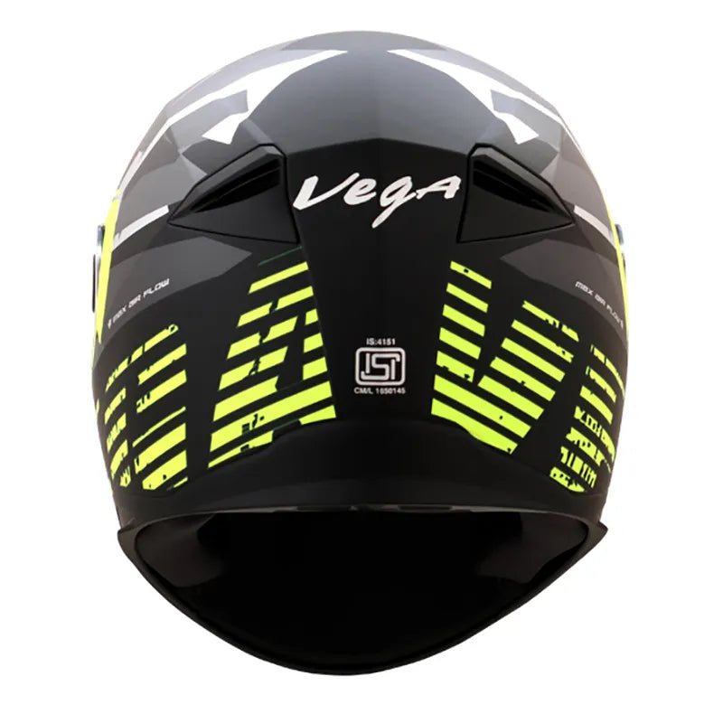 VEGA Ryker Camo Dull Black Neon Yellow Full Face Helmet