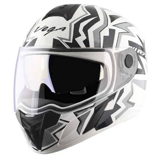 VEGA Ryker Elite White Grey Full Face Helmet