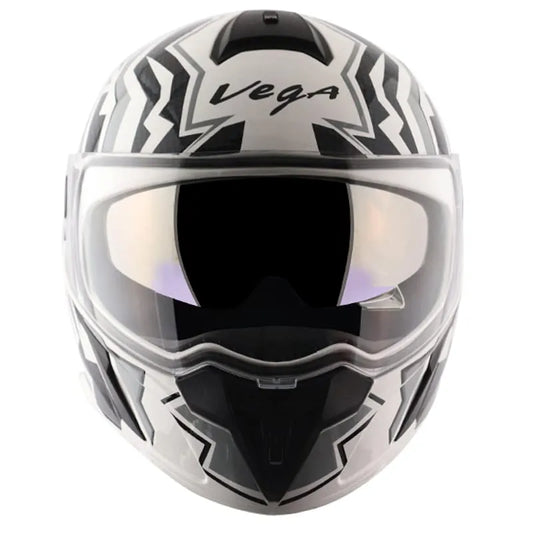 VEGA Ryker Elite White Grey Full Face Helmet