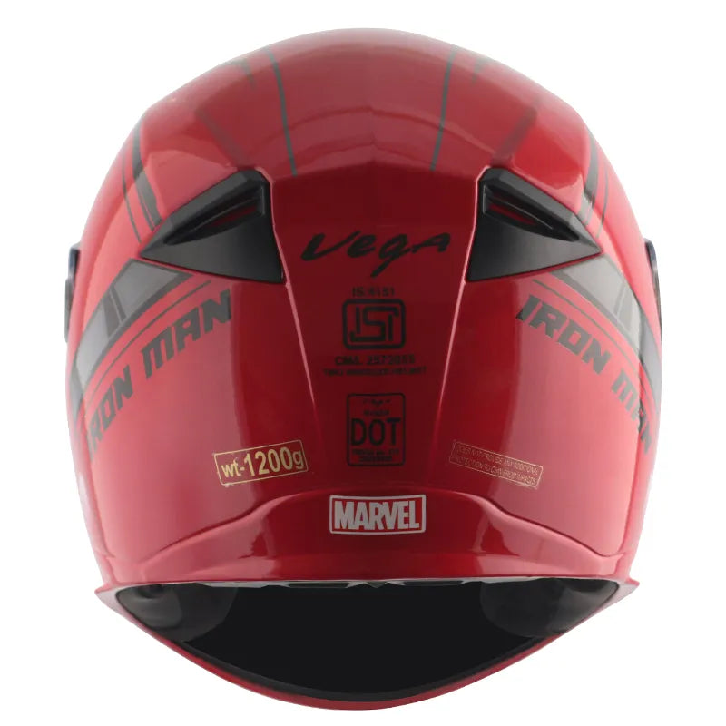 VEGA Ryker Dx Marvel Iron Man Dull Red Gold Full Face Helmet