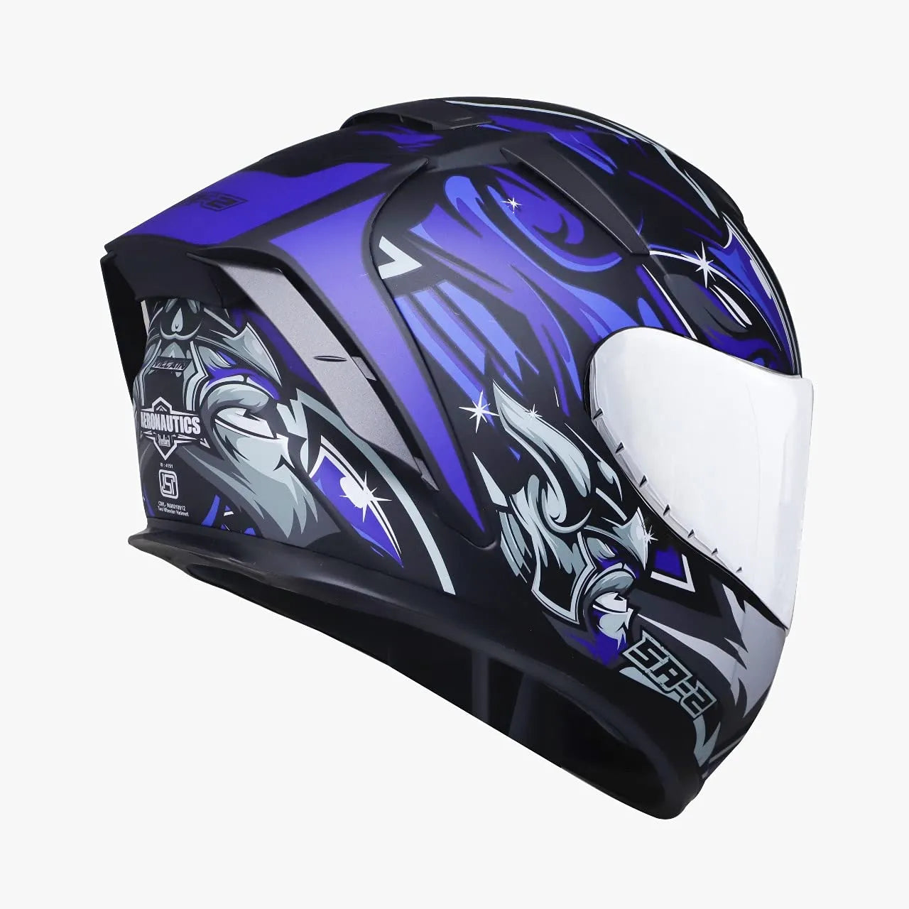 STEELBIRD Sa 2 Villain Mat 600Mm Chrome Full Face Helmet