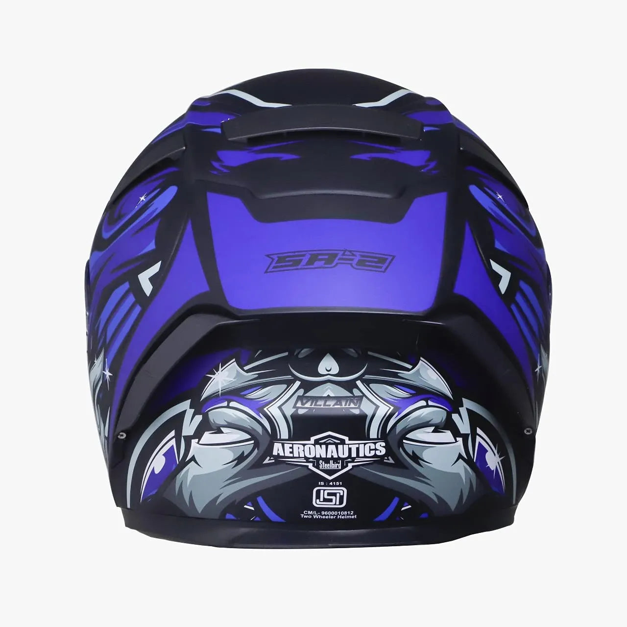 STEELBIRD Sa 2 Villain Mat 600Mm Chrome Full Face Helmet