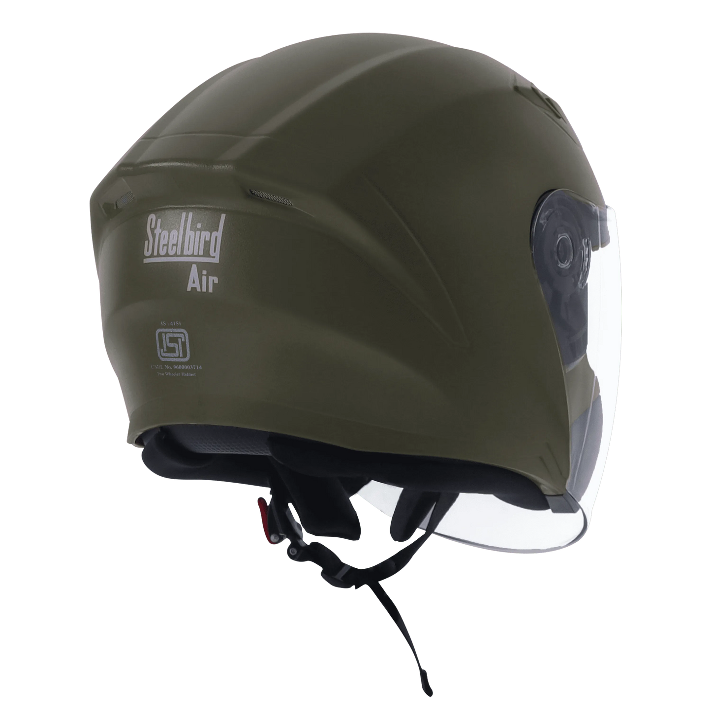 STEELBIRD Sba 17 Rdx Dashing Battle Green Half Face Helmet