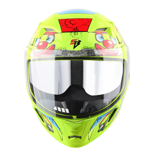 STEELBIRD Sba 21 Comic Fluo Glossy Neon Full Face Helmet
