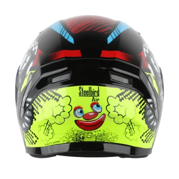 STEELBIRD Sba 21 Comic Glossy Black Neon Clear Visor Full Face Helmet