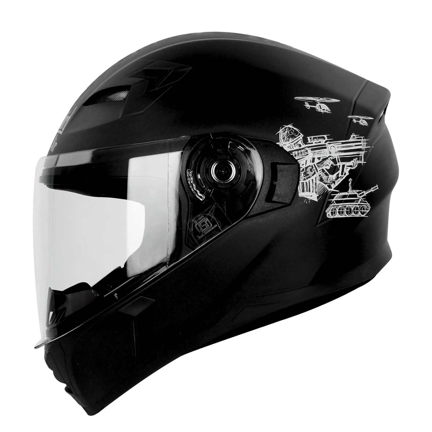 STEELBIRD Sba 21 Raptor Dashing Black Full Face Helmet
