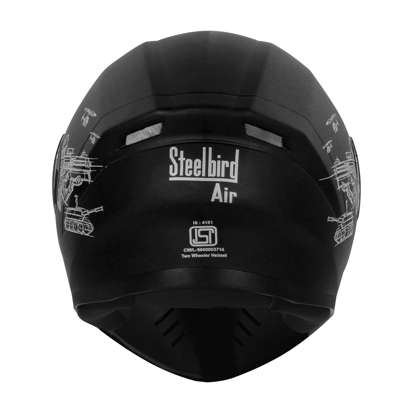 STEELBIRD Sba 21 Raptor Dashing Black Full Face Helmet
