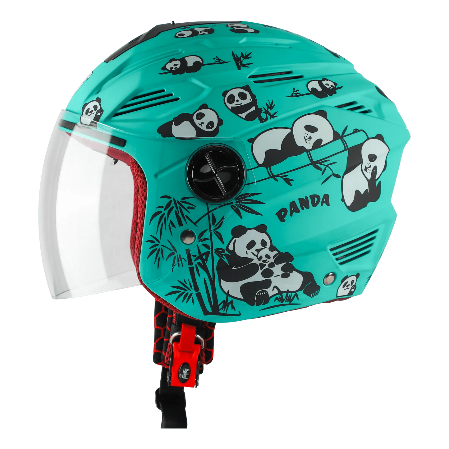 STEELBIRD Sba 6 Panda Caribbean Green 560Mm Half Face Helmet