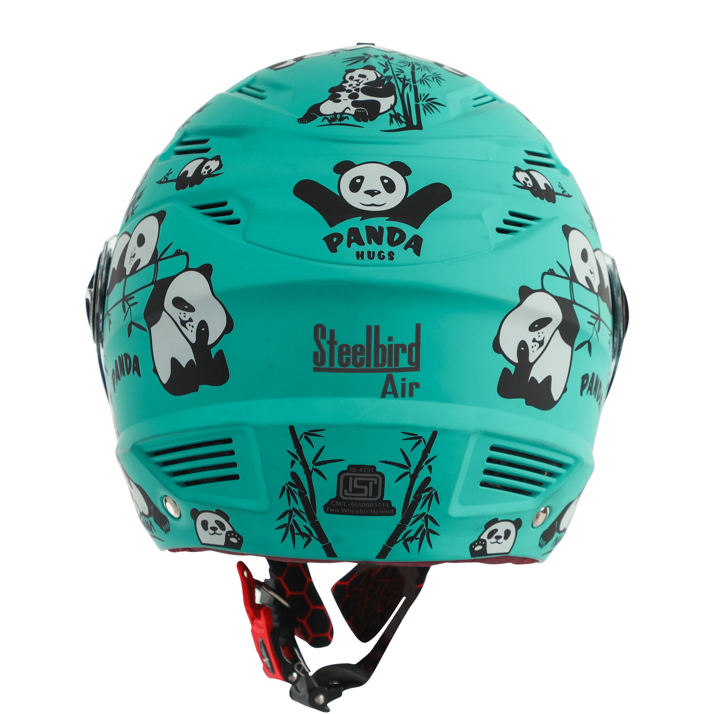 STEELBIRD Sba 6 Panda Caribbean Green 560Mm Half Face Helmet