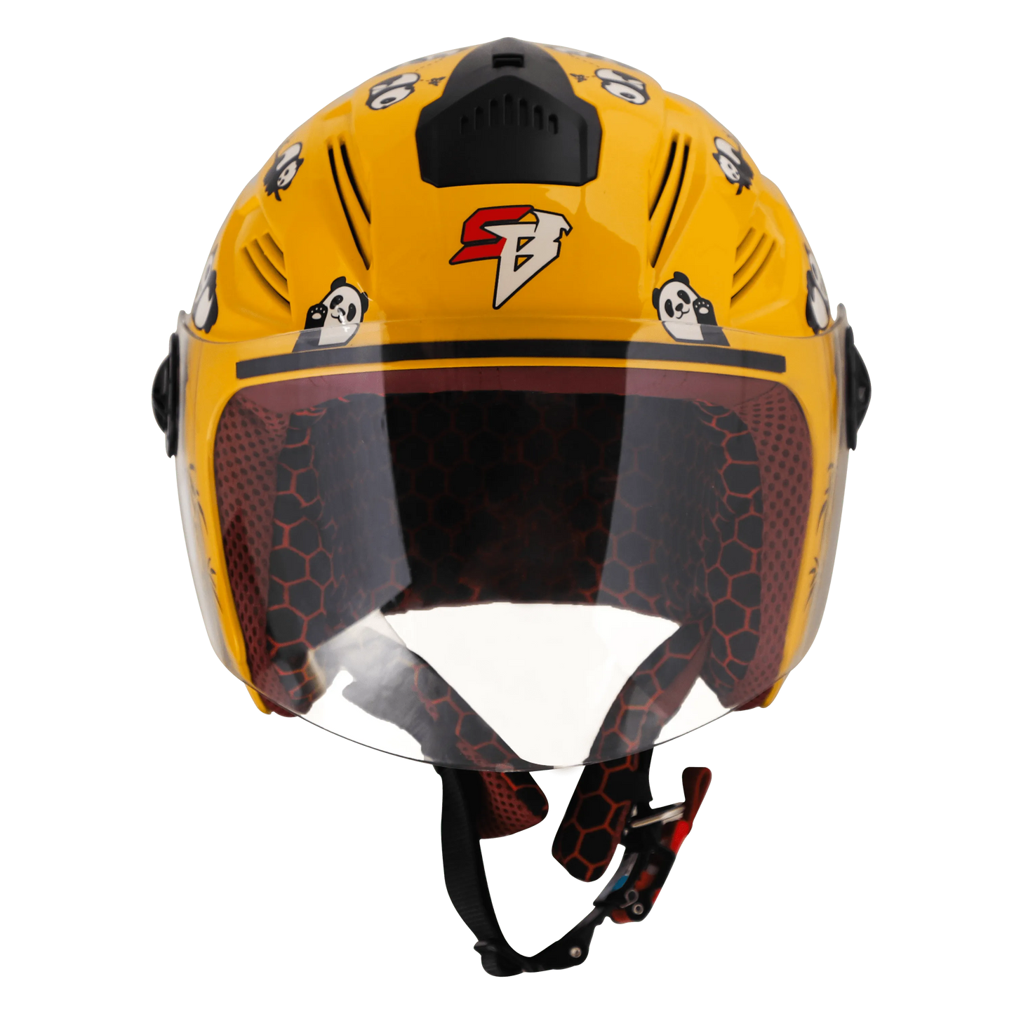 STEELBIRD Sba 6 Panda Yellow 560Mm Half Face Helmet
