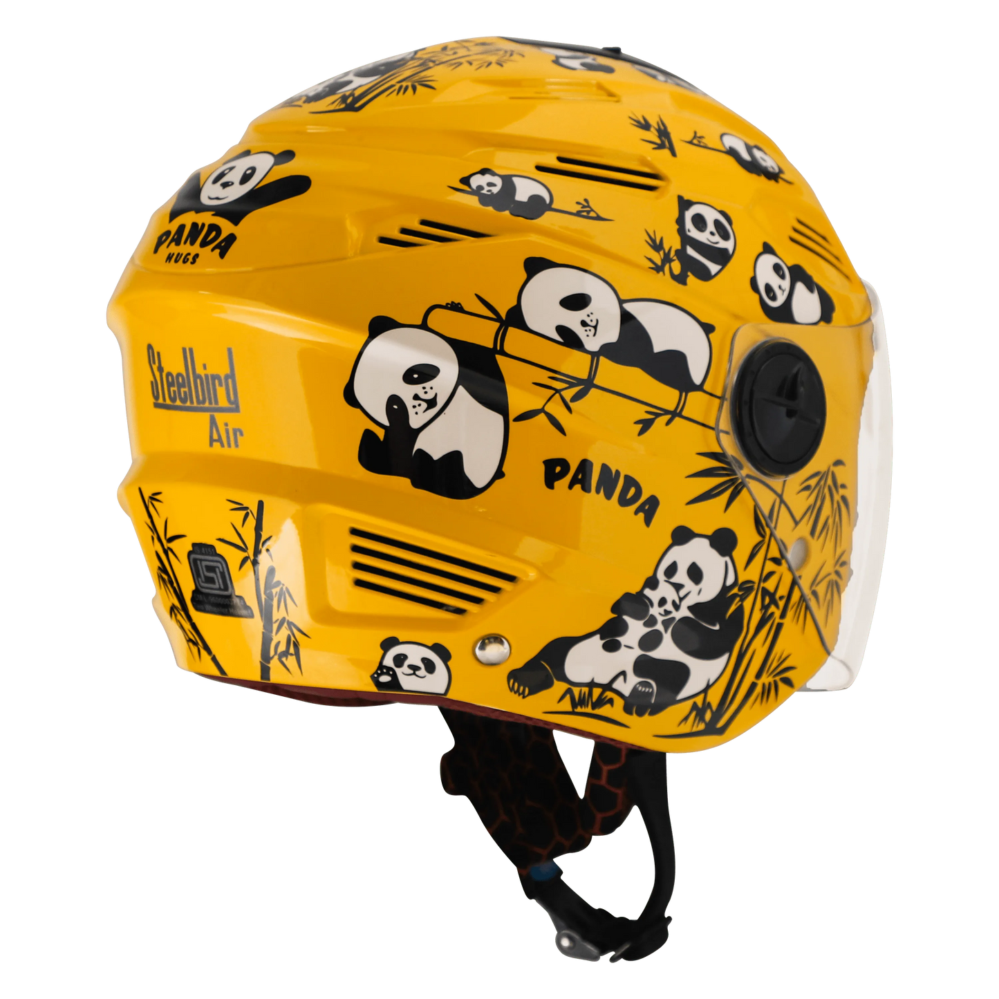 STEELBIRD Sba 6 Panda Yellow 560Mm Half Face Helmet