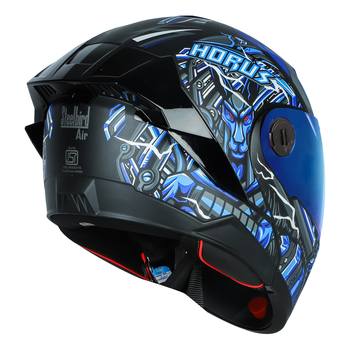 STEELBIRD Sba 8 Horus Black Blue Flip Up Helmet