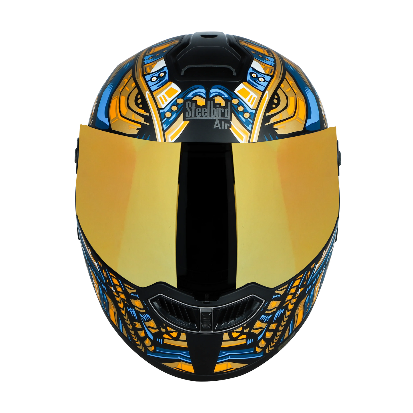 STEELBIRD Sba 8 Horus Black Gold Flip Up Helmet