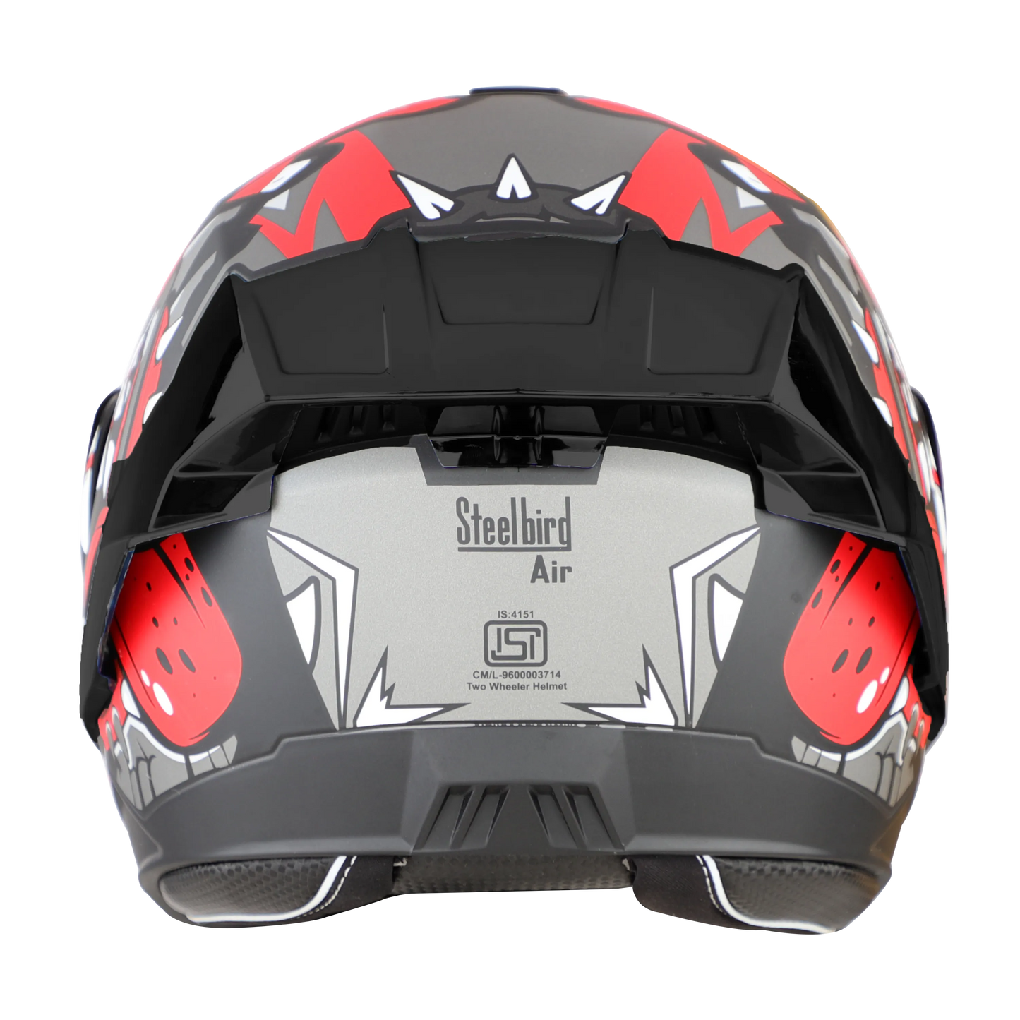 STEELBIRD Sba 8 Sharky Black Red Flip Up Helmet