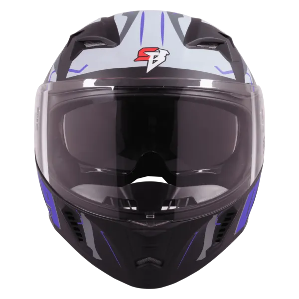 STEELBIRD Sba 20 09 Black Blue Full Face Helmet