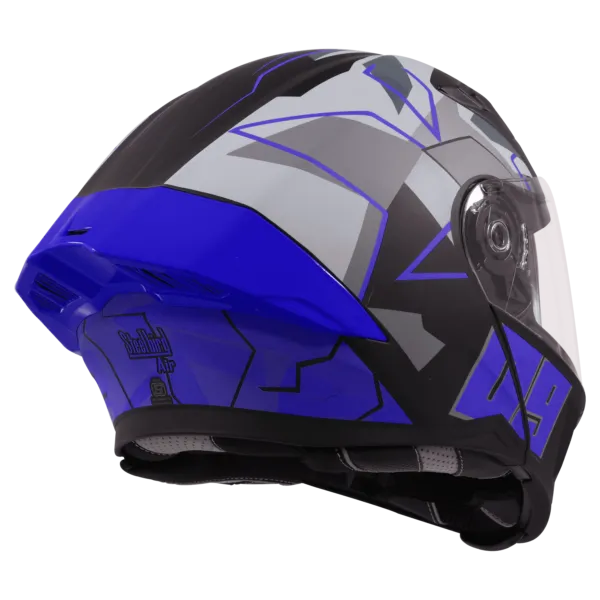 STEELBIRD Sba 20 09 Black Blue Full Face Helmet