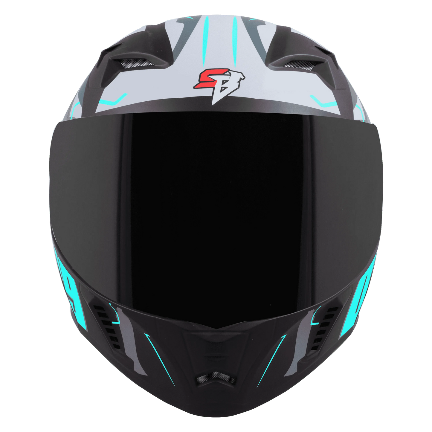 STEELBIRD Sba 20 09 Glossy Black Jazz Blue Full Face Helmet