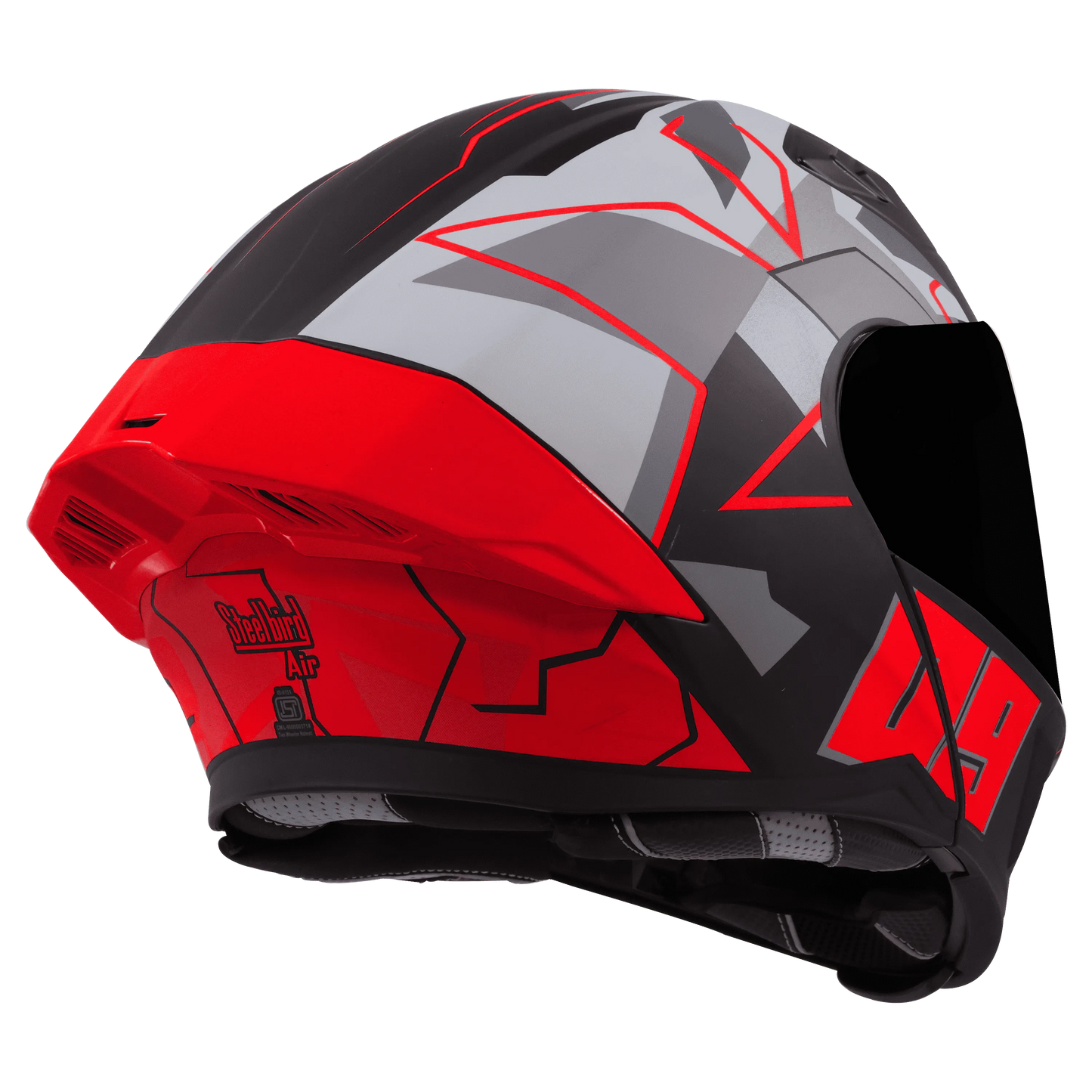 STEELBIRD Sba 20 09 Black Red Full Face Helmet