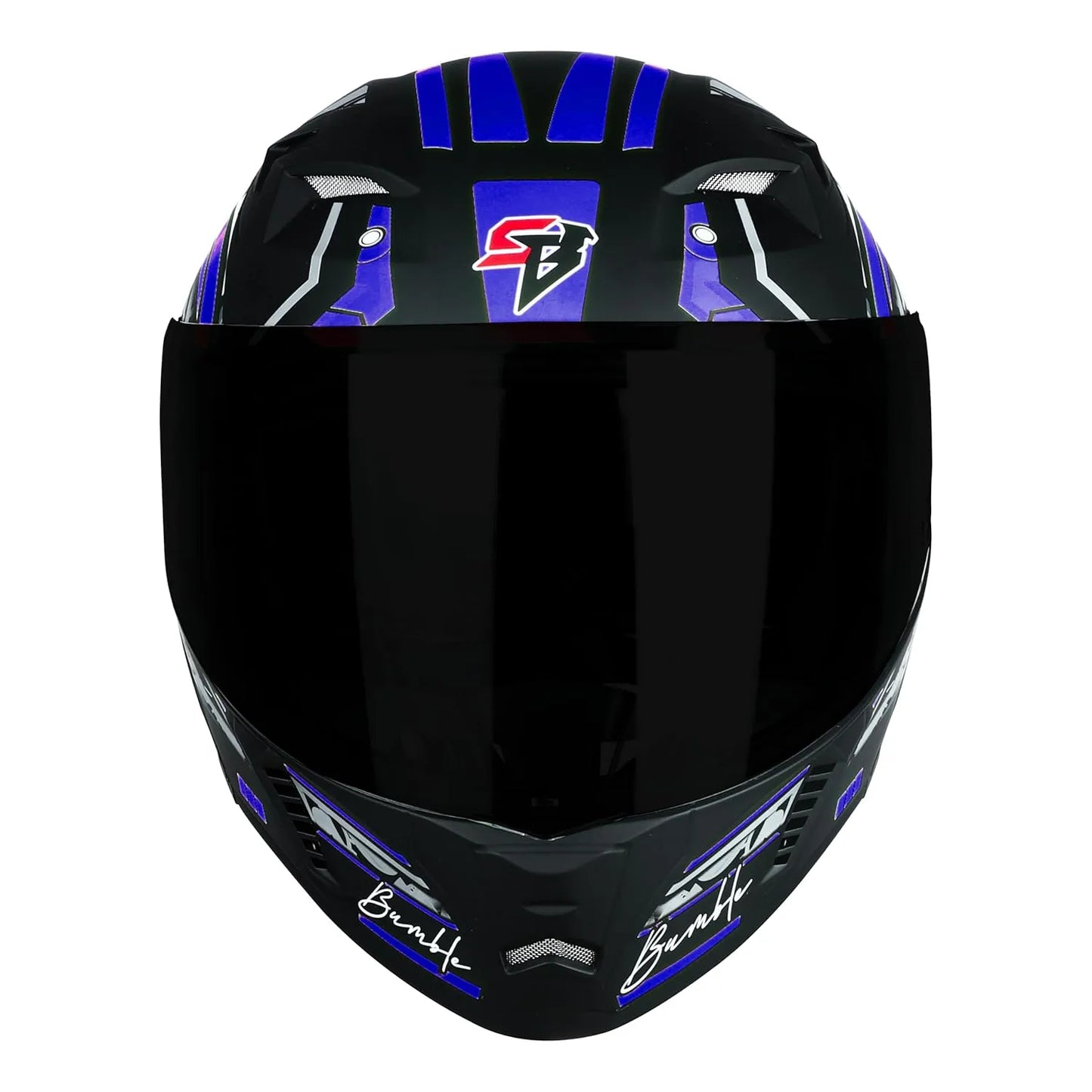 STEELBIRD Sba 20 Bumble Black Blue Full Face Helmet