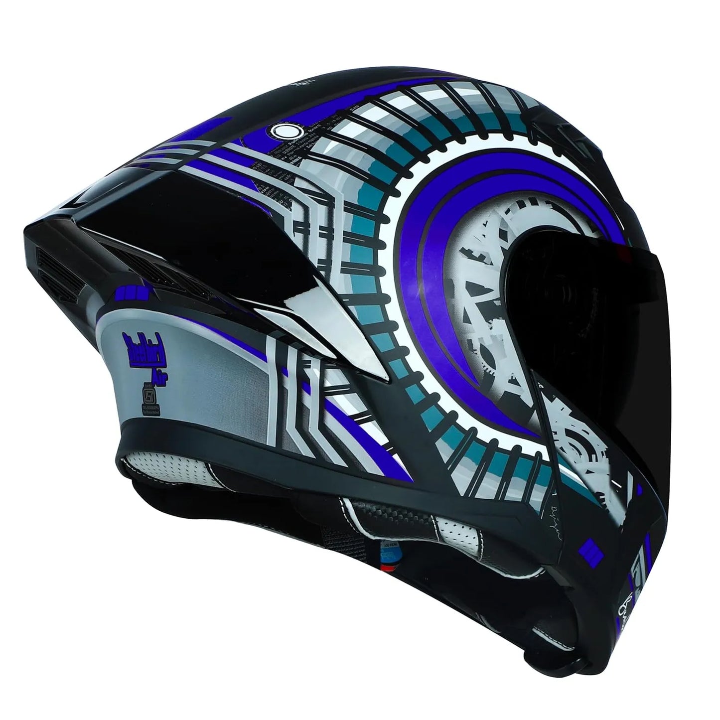 STEELBIRD Sba 20 Bumble Black Blue Full Face Helmet