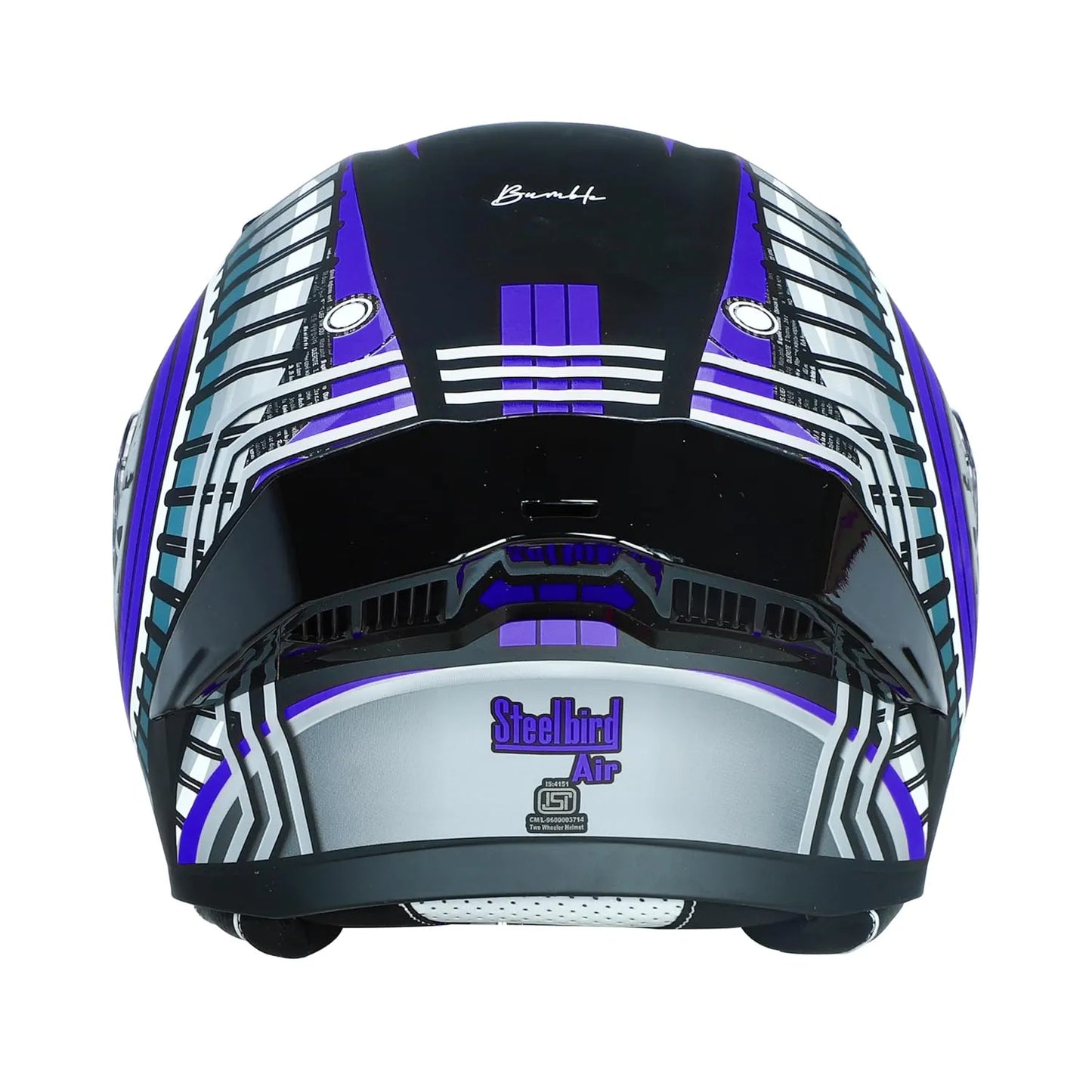 STEELBIRD Sba 20 Bumble Black Blue Full Face Helmet