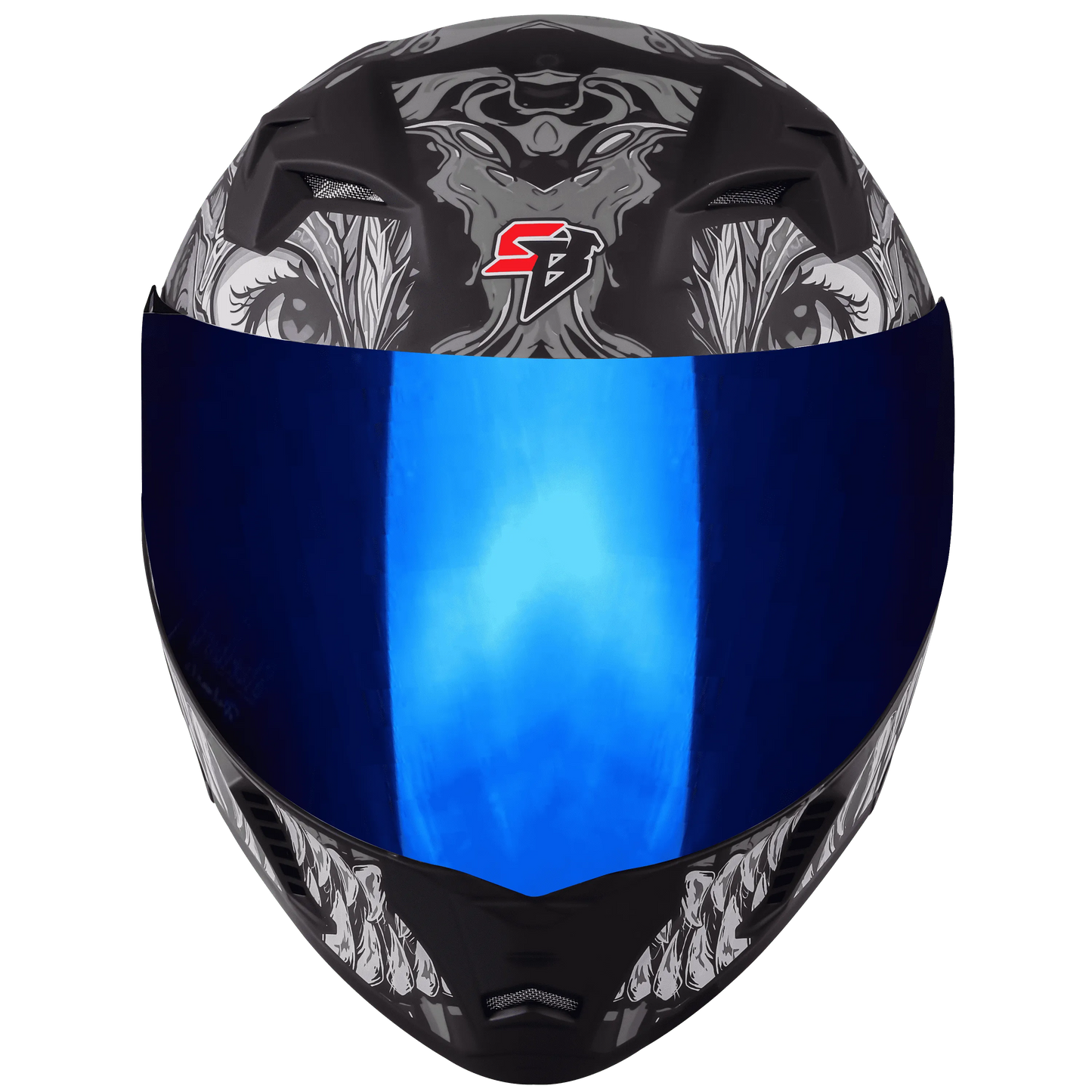STEELBIRD Sba 20 Draco Black Grey Full Face Helmet
