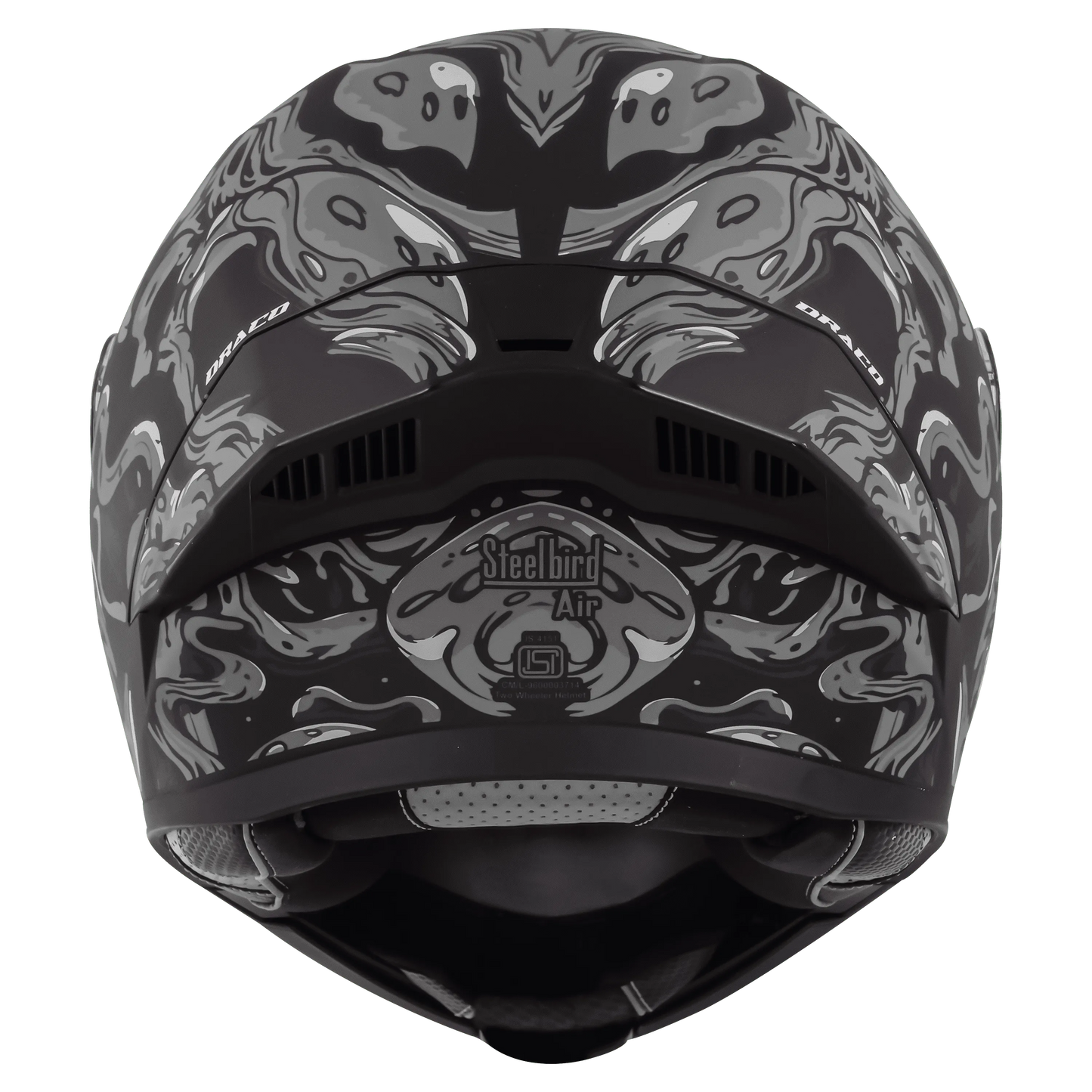 STEELBIRD Sba 20 Draco Black Grey Full Face Helmet