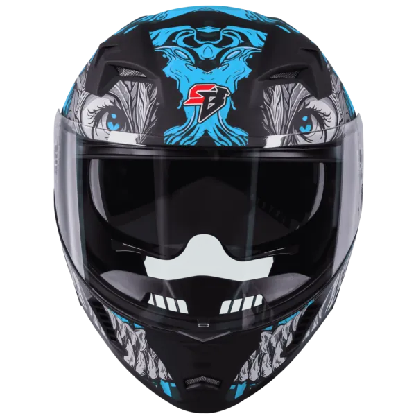 STEELBIRD Sba 20 Draco Black Jazz Blue Full Face Helmet