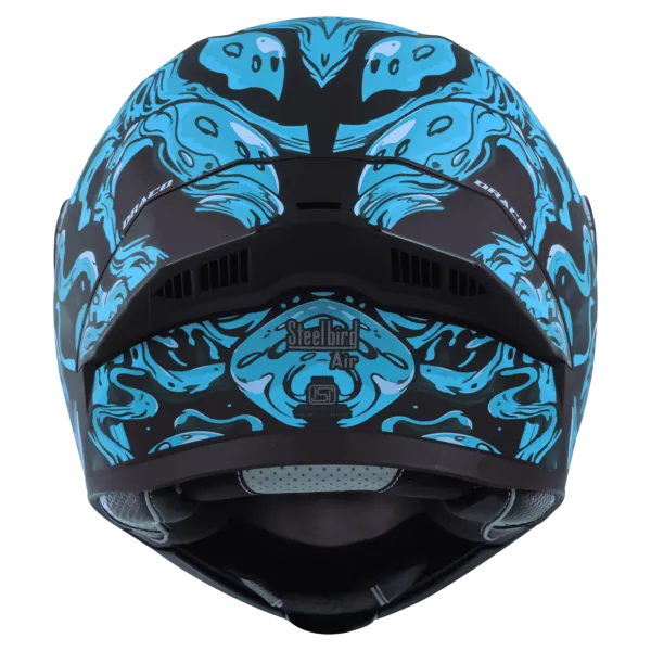 STEELBIRD Sba 20 Draco Black Jazz Blue Full Face Helmet