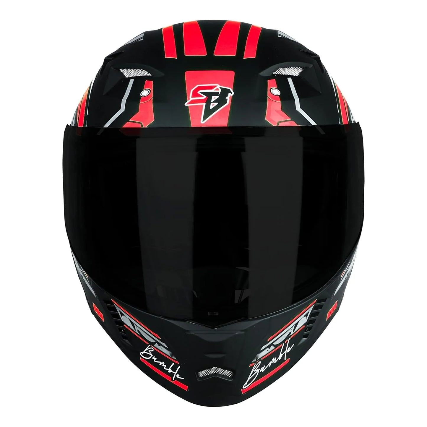 STEELBIRD Sba 20 Iss Bumble Glossy Black Red Full Face Helmet