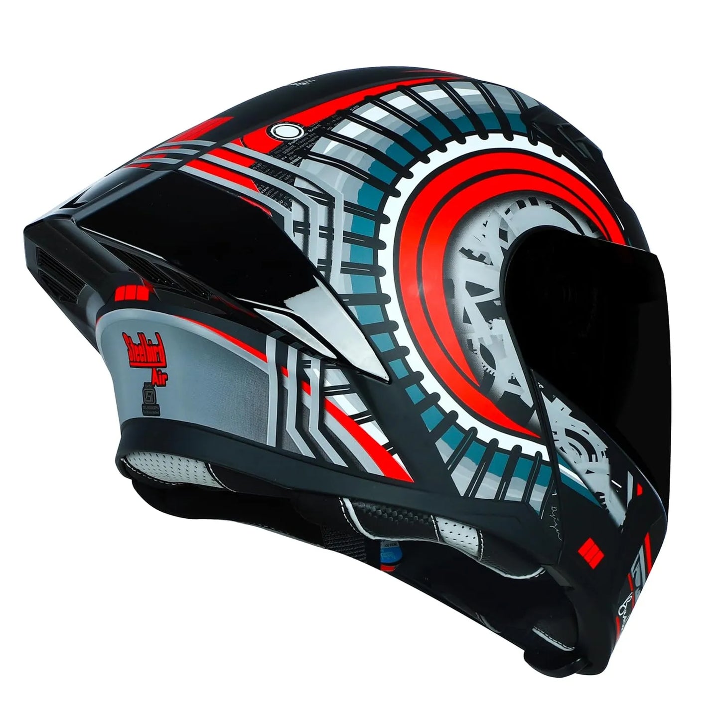 STEELBIRD Sba 20 Iss Bumble Glossy Black Red Full Face Helmet