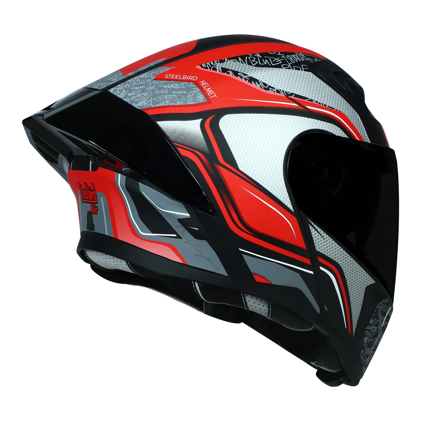 STEELBIRD Sba 20 Racer Glossy Black Red Full Face Helmet