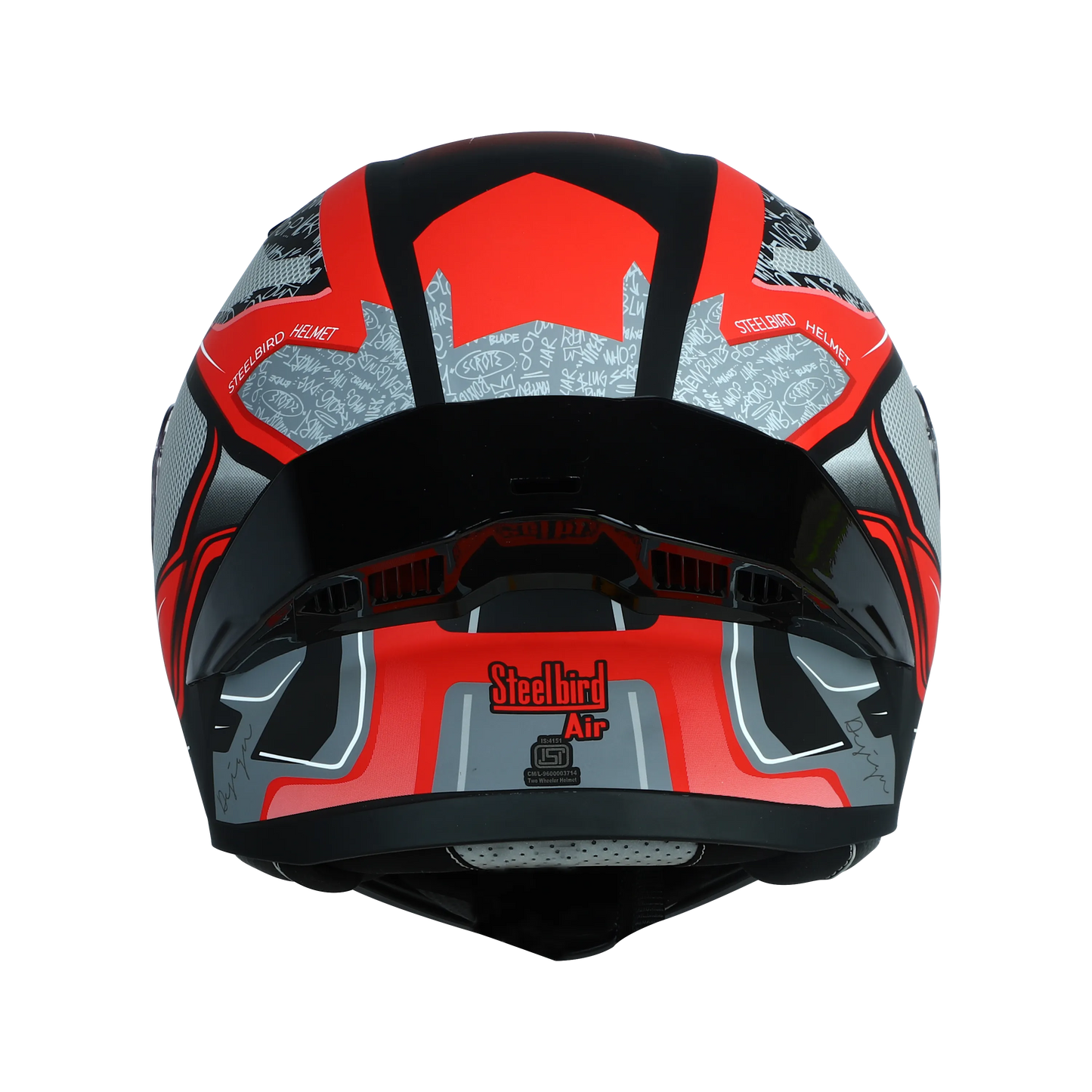 STEELBIRD Sba 20 Racer Glossy Black Red Full Face Helmet