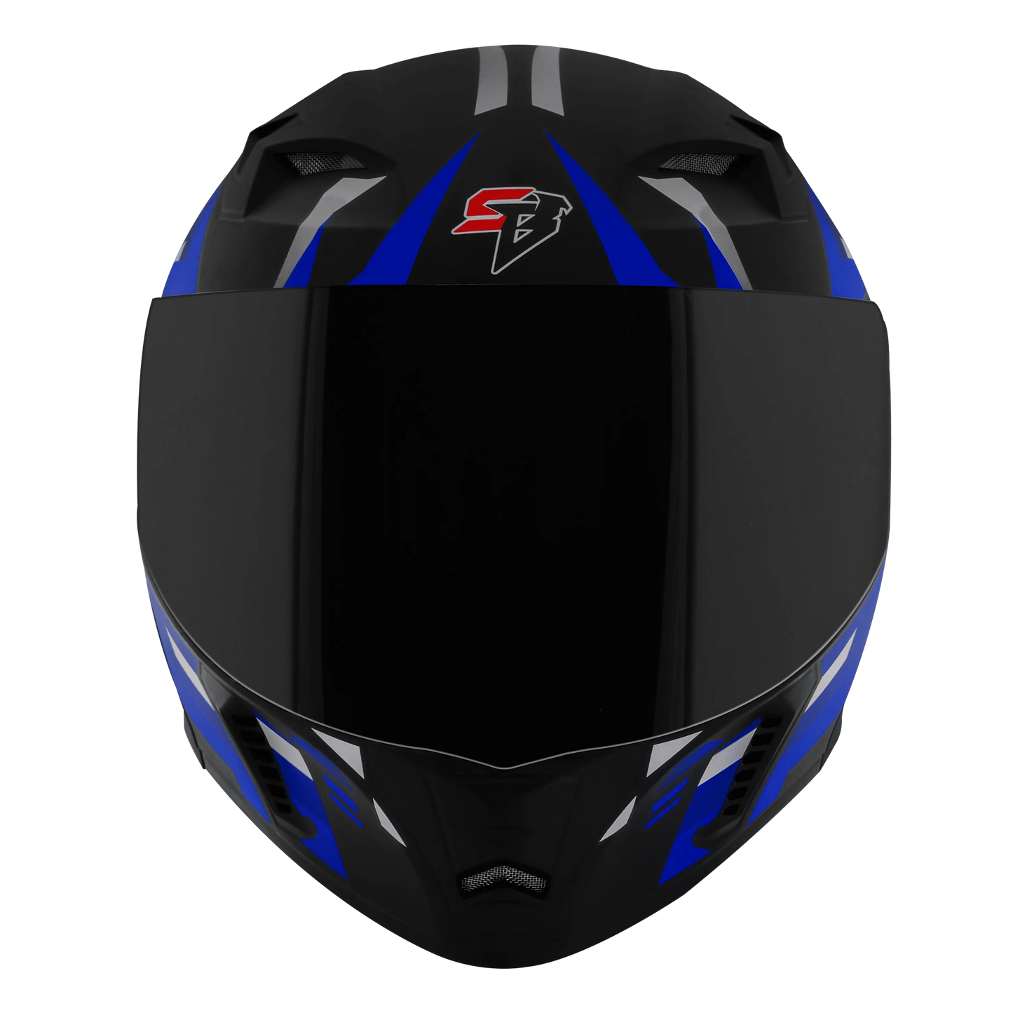 STEELBIRD Sba 20 Shield X Glossy Black Blue Flip Up Helmet