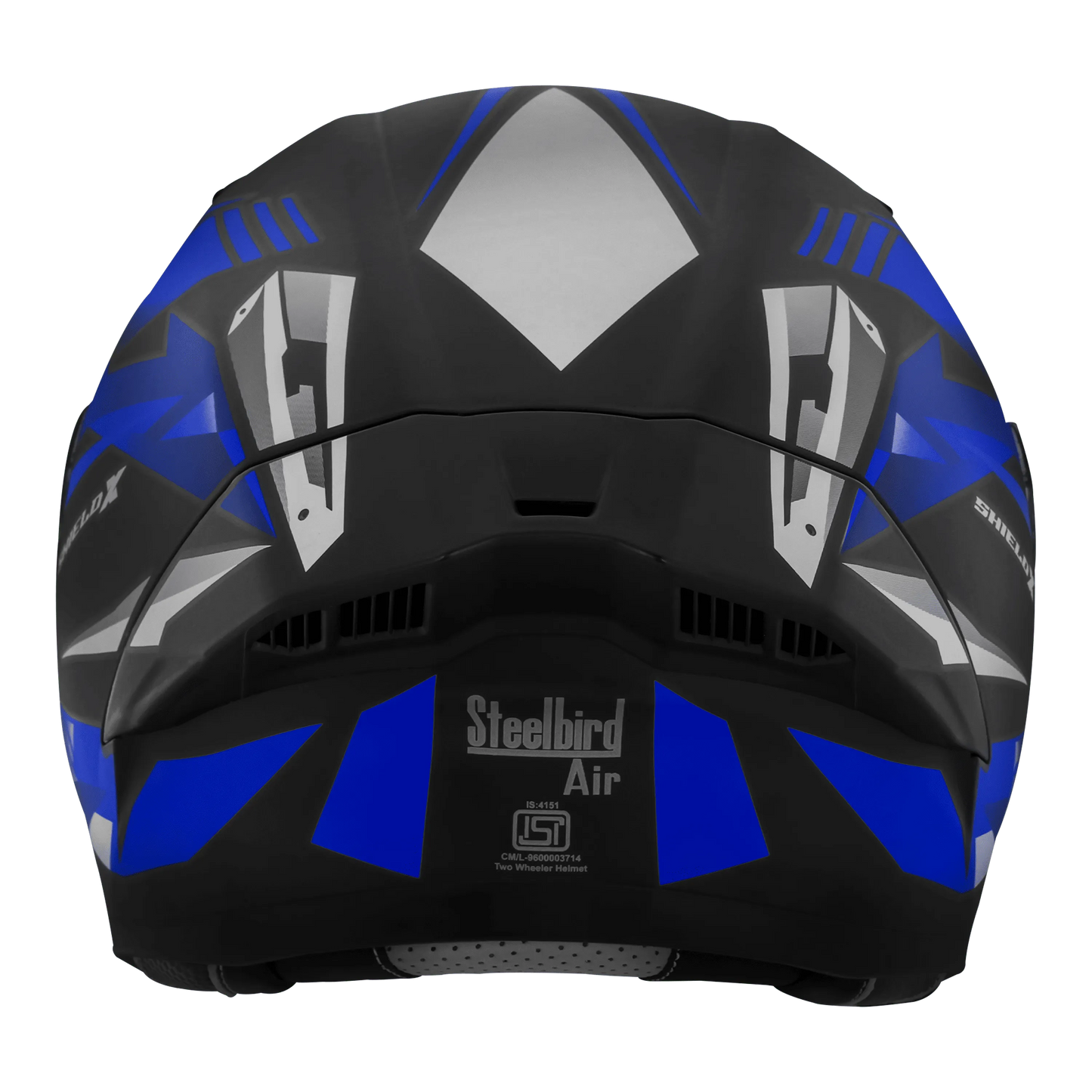 STEELBIRD Sba 20 Shield X Glossy Black Blue Flip Up Helmet