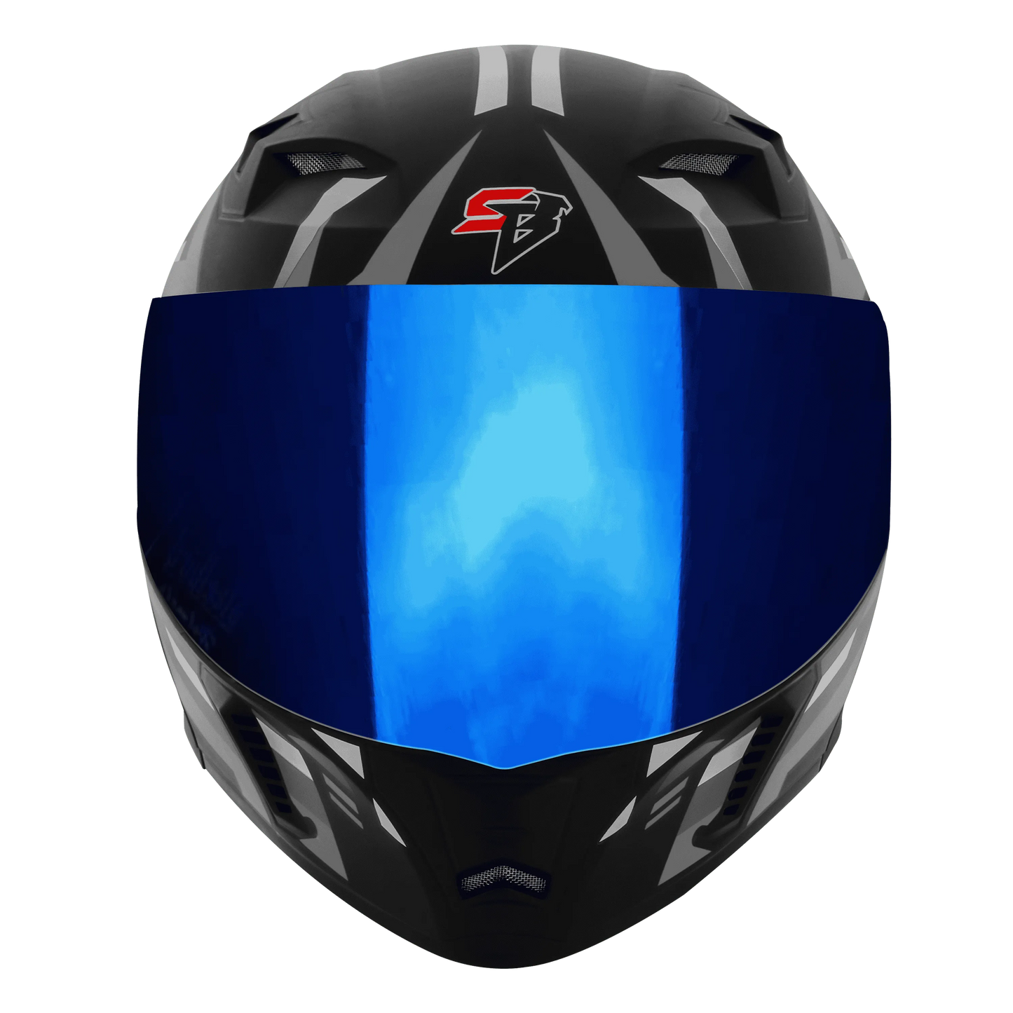 STEELBIRD Sba 20 Shield X Glossy Black Grey Flip Up Helmet
