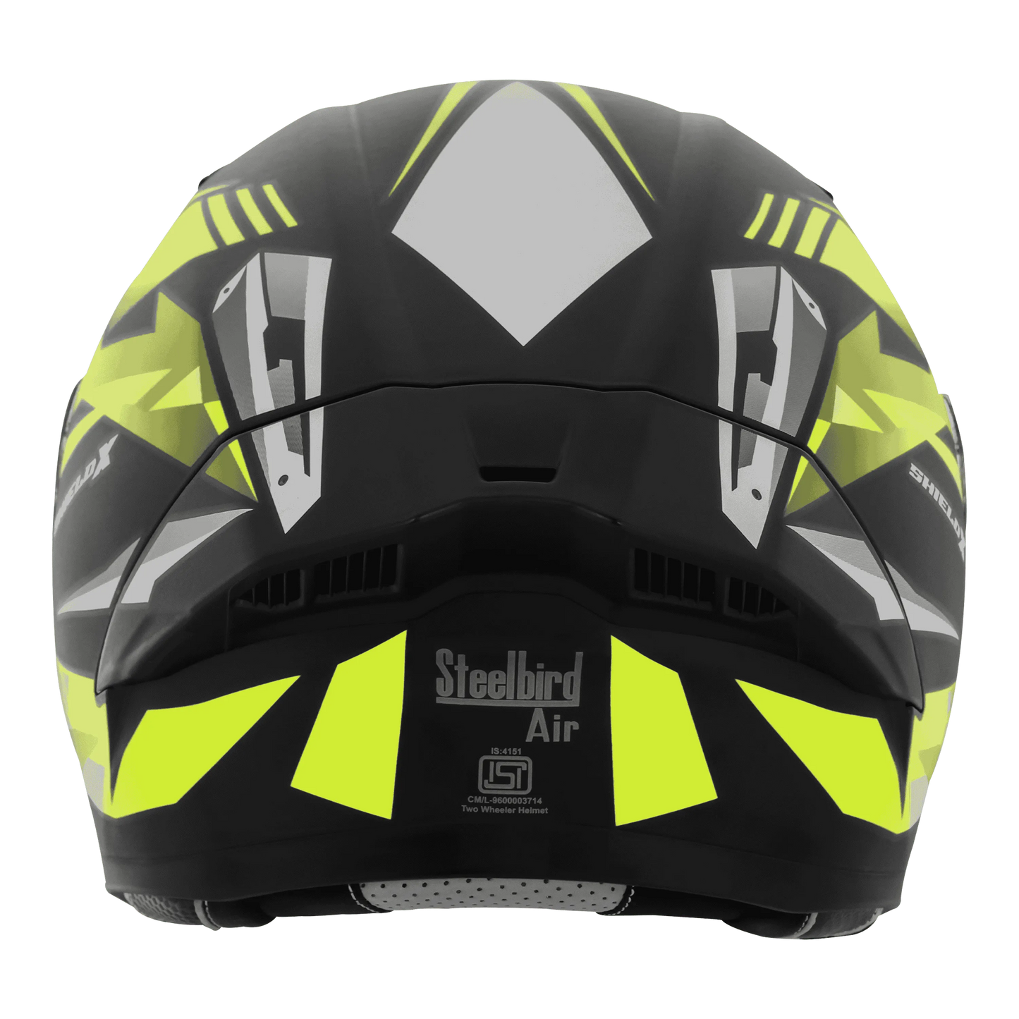 STEELBIRD Sba 20 Shield X Glossy Black Neon Full Face Helmet