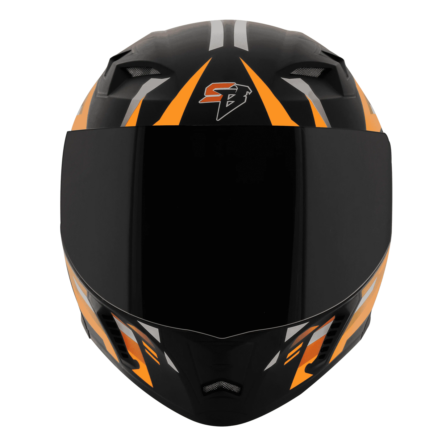 STEELBIRD Sba 20 Shield X Glossy Black Orange Flip Up Helmet