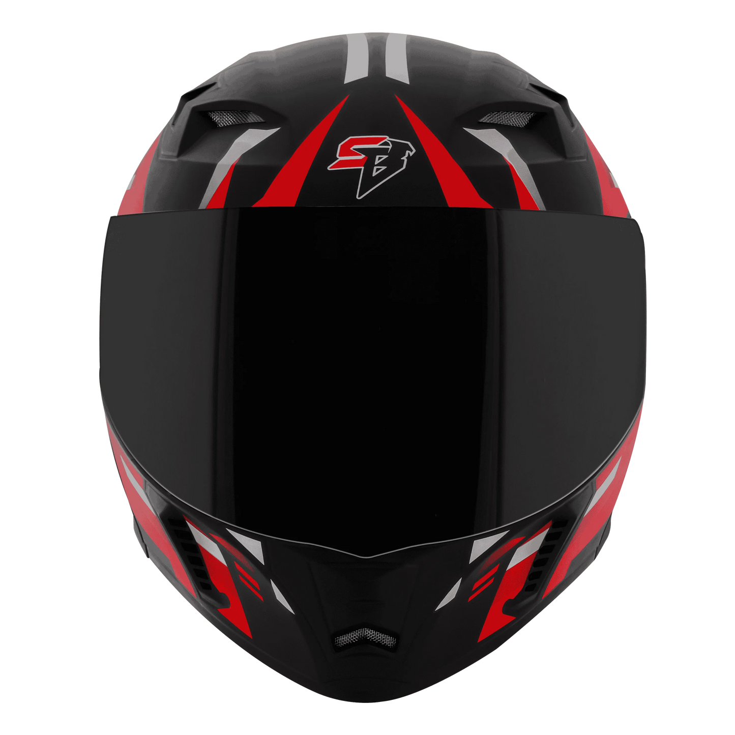 STEELBIRD Sba 20 Shield X Glossy Black Red Flip Up Helmet