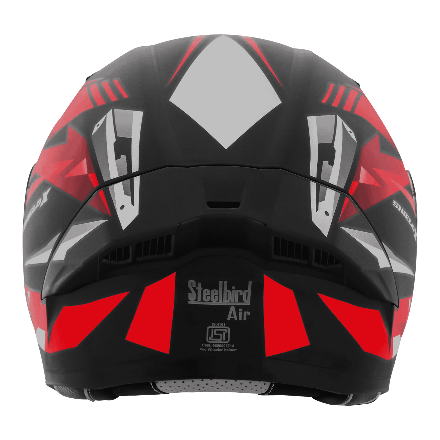 STEELBIRD Sba 20 Shield X Glossy Black Red Flip Up Helmet