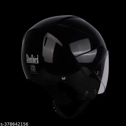 STEELBIRD Sbh 05 Triple Nine Glossy Black Half Face Helmet