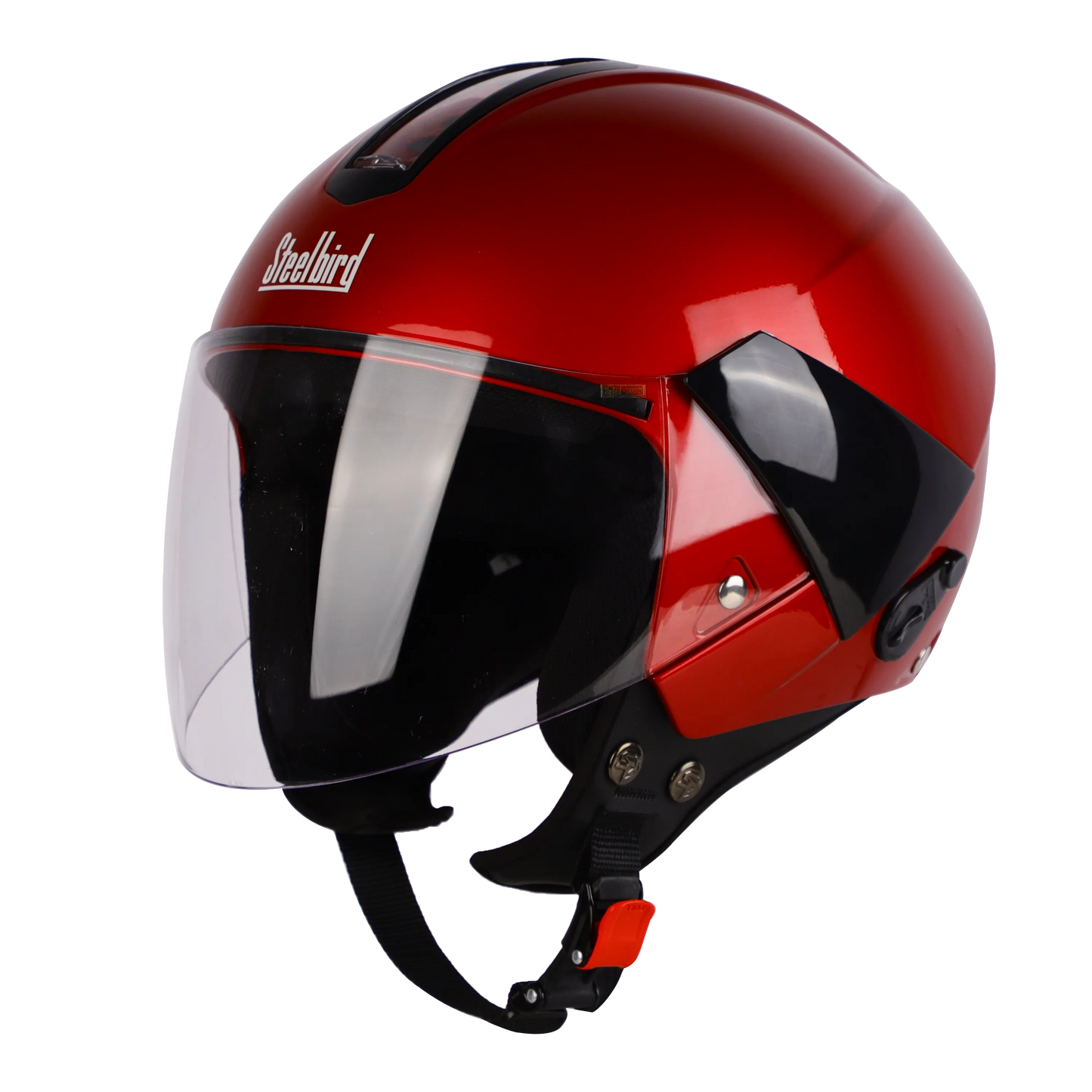STEELBIRD Sbh 05 Triple Nine Glossy Cherry Red Half Face Helmet