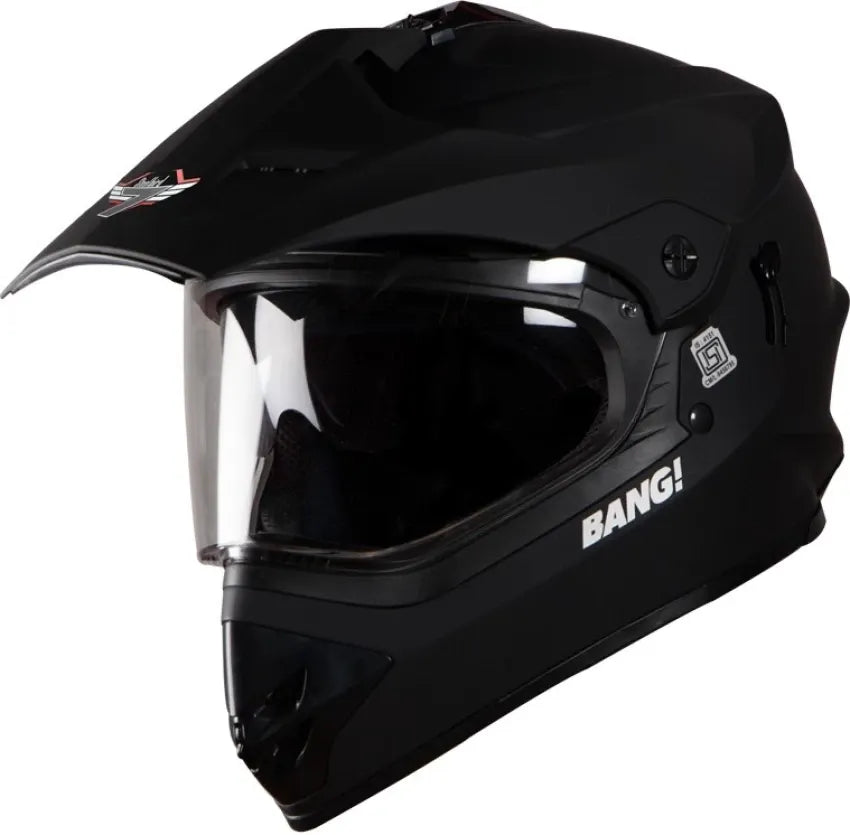 STEELBIRD Sbh 13 Bang Glossy Blackp Cap 600Mm Pl Off Road Helmet