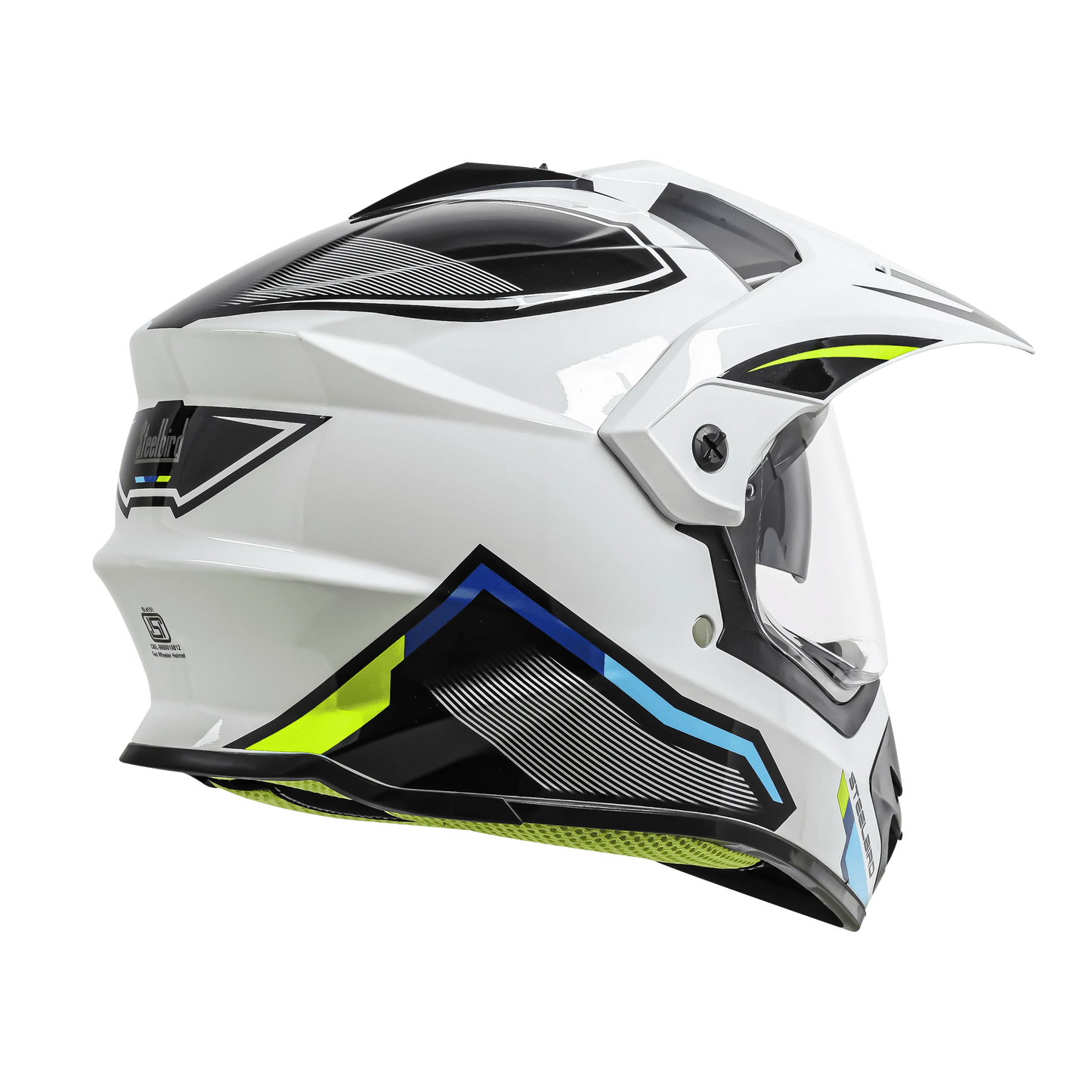 STEELBIRD Sbh 13 Iss Racer White Neon Off Road Helmet